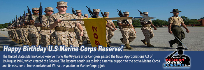 8/29/2016 Marks the 100th Birthday of the U.S. Marine Corps Reserve (USMCR)