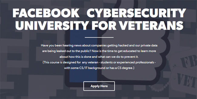 Facebook Cybersecurity University For Veterans