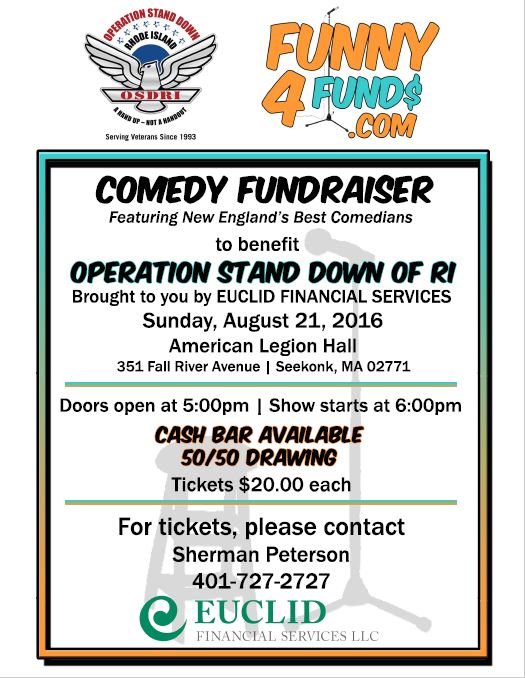 Operation Stand Down Rhode Island - Comedy Fundraiser August 21st