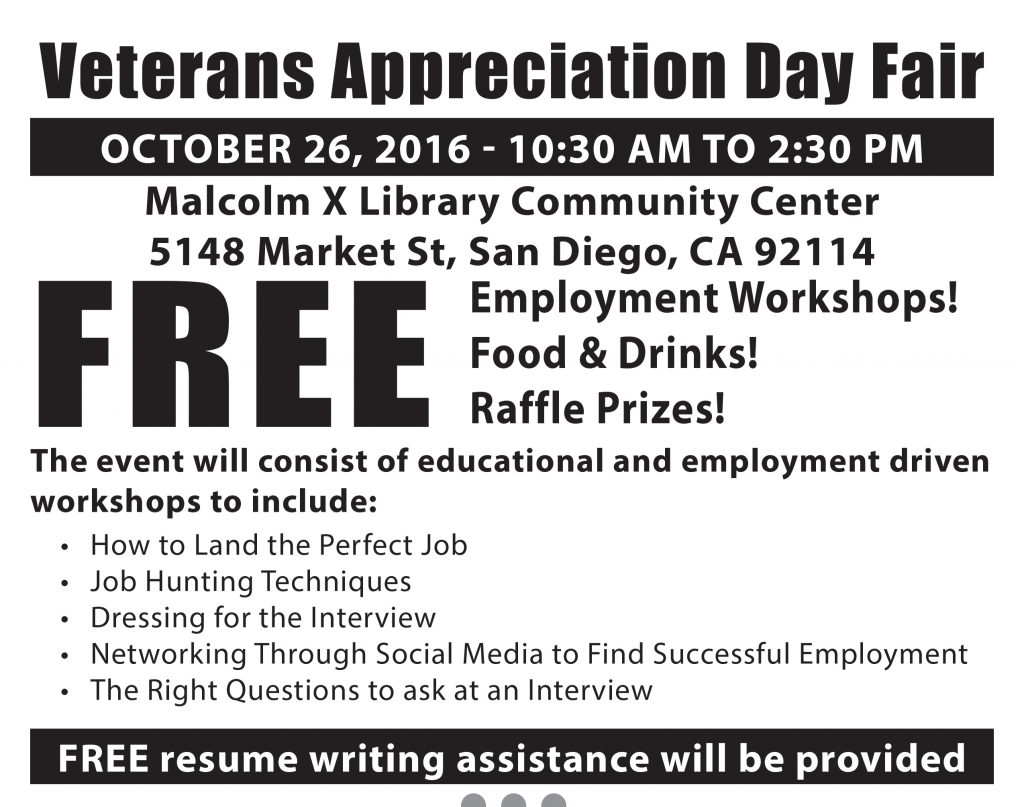 Veterans Appreciation Day Fair on October 26, 2016 