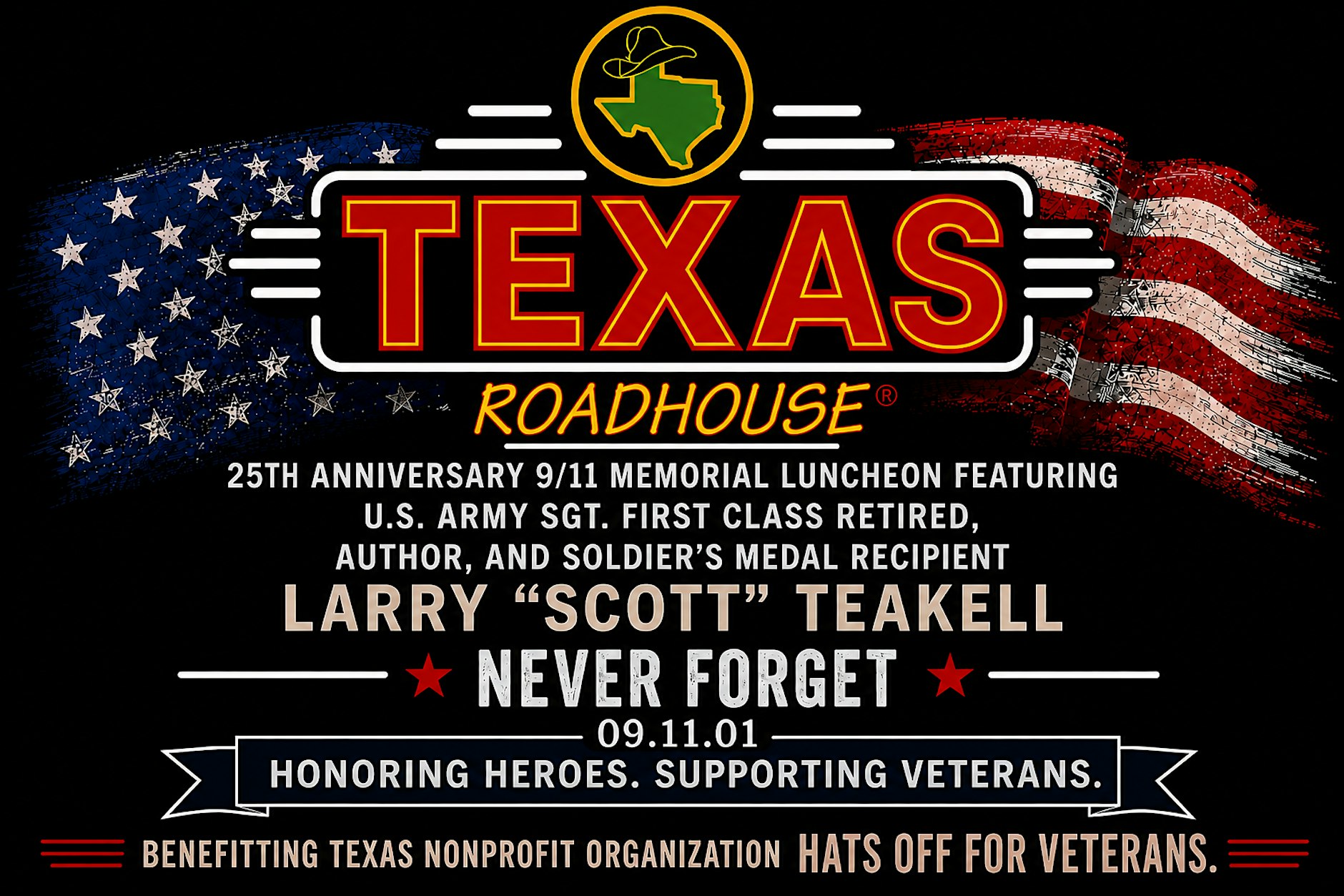 25th Anniversary 911 Memorial Luncheon Benefiting Hats Off For Veterans