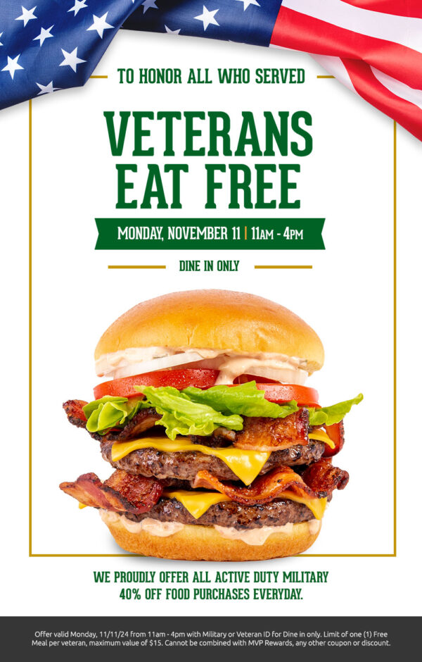 Veterans day free discounts