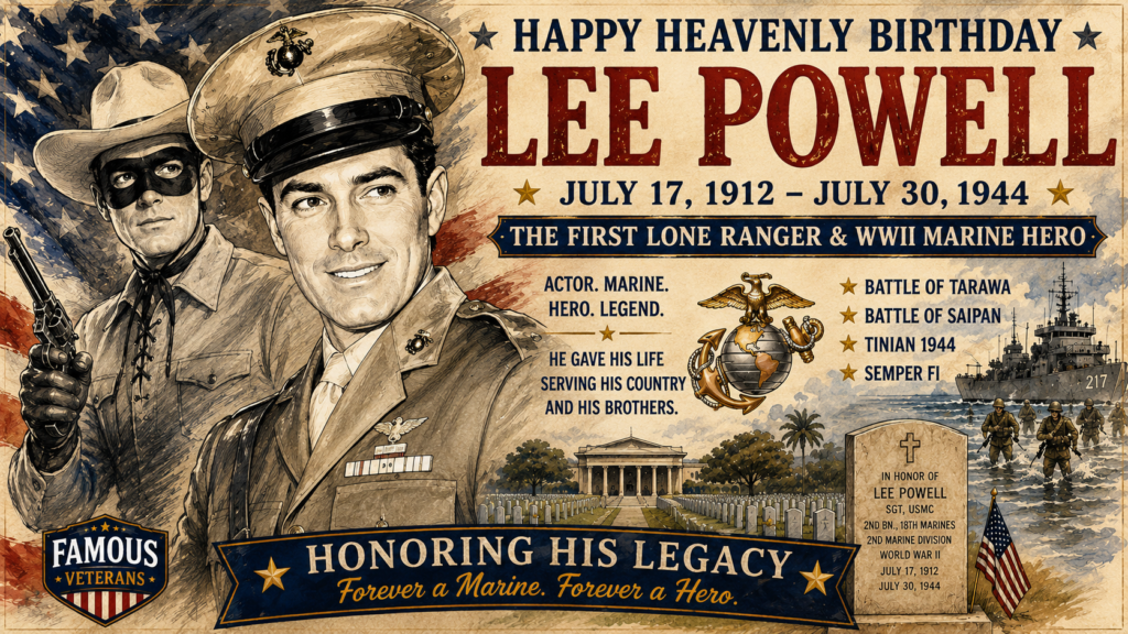 Click the image above to view Lee Powell's military bio on FamousVeterans.com! Famous Veterans Lee Powell