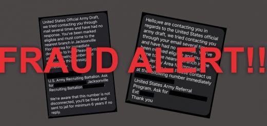 Military Draft Notice Text/Email Fraud Alert