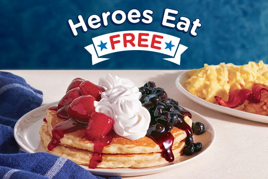 IHOP FREE Red, White and Blueberry Pancake Combo