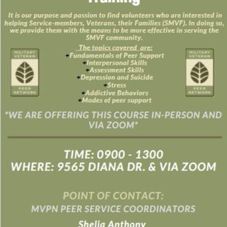 Military Cultural Competency Training - by Military Veterans Peer Network - El Paso Texas