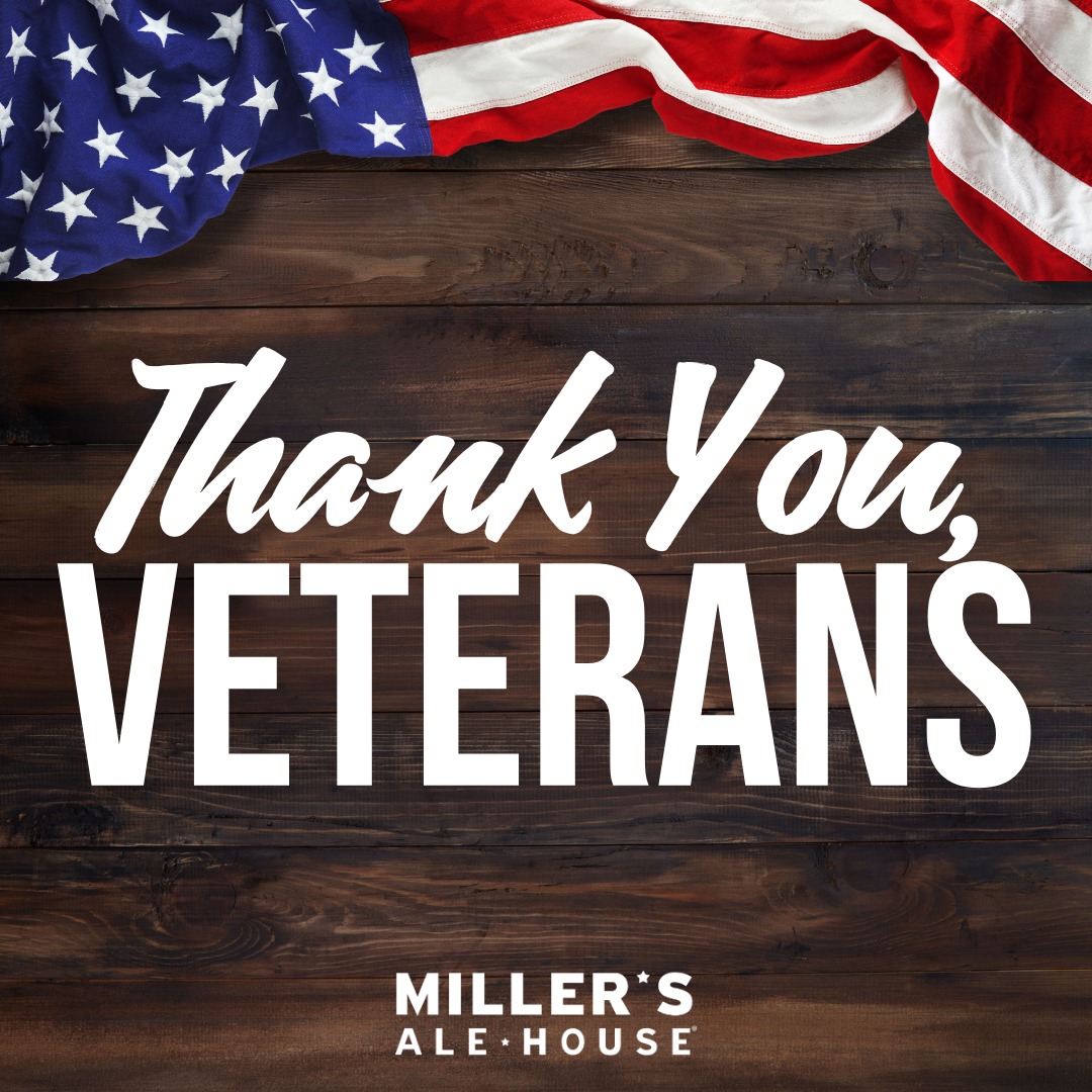 Miller's Ale House Veterans Day 50 percent discount