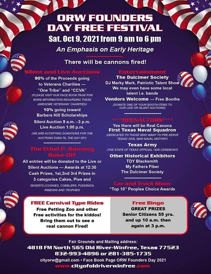 Old River Founders Day Honoring Veterans - Old River Winfree City ⋆ ...