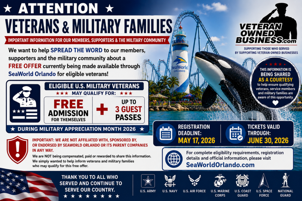 FREE SeaWorld Orlando Tickets for Veterans & Military Families 🇺🇸 | Waves of Honor 2026