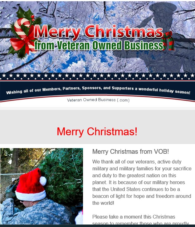 Veteran Owned Business Christmas Newsletter