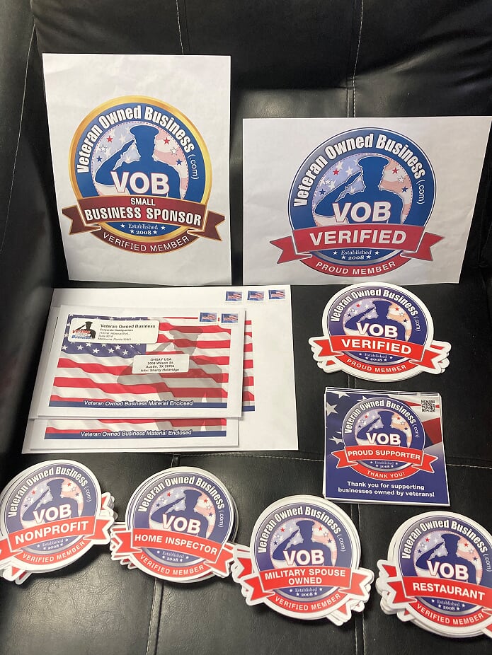 Veteran Owned Business New Stickers - October 2020