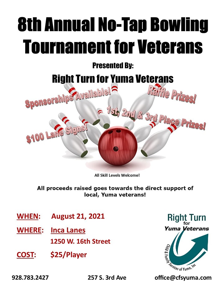 8th Annual Bowling Tournament for Veterans Inca Lanes Yuma Arizona ⋆